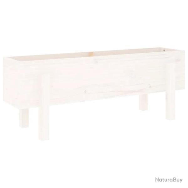 Lit sur�lev� de jardin 101 x 30 x 38 cm espace d�coratif moderne en bois de pin blanc 02_0048497