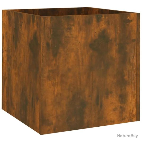 Jardini�re en bois d'ing�nierie 40 x 40 x 40 cm r�sistance humidit� style moderne en ch�ne fum� 02_