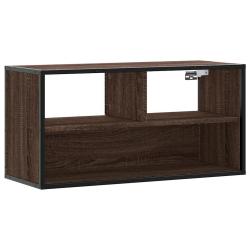 Meuble TV mural robuste design industriel 80 x 31 x 39 cm grand espace de rangement en bois d'ing&eacute;n
