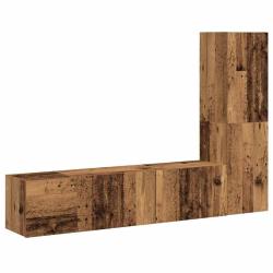 Lot de 3 meubles TV muraux modernes espace de rangement pratique 100 x 30 x 30 cm en bois d'ing&eacute;nie