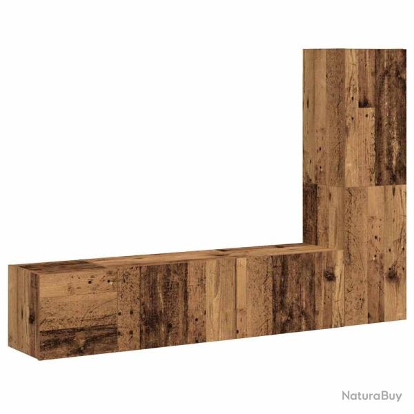 Lot de 3 meubles TV muraux modernes espace de rangement pratique 100 x 30 x 30 cm en bois d'ing�nie