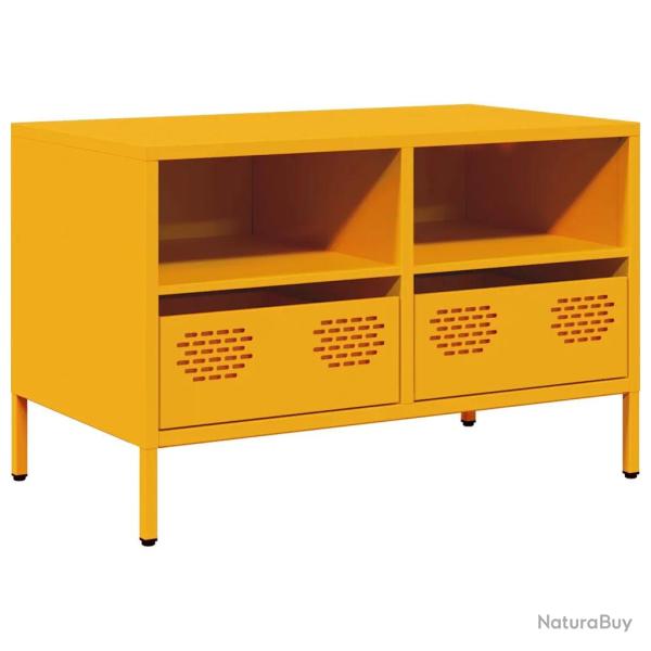 Meuble TV industriel avec rangement 68 x 39 x 43 cm design moderne salle de s�jour en acier lamin�