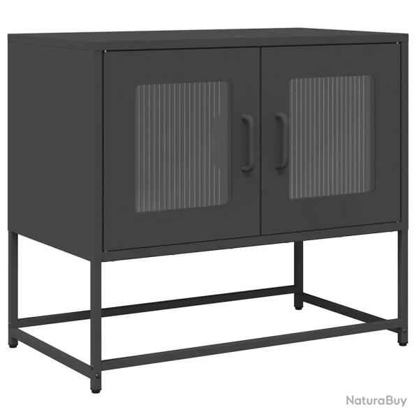 Meuble TV noir multifonctionnel pratique 68 x 39 x 60 cm en acier lamin� � froid 02_0049860