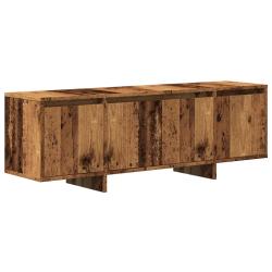 Meuble TV &eacute;pur&eacute; rangement pratique 120 x 30 x 40 cm en bois d'ing&eacute;nierie vieux bois 02_0050940