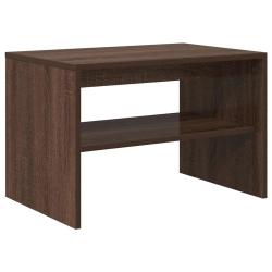 Meuble TV moderne double fonction table basse 60 x 40 x 40 cm en bois d'ing&eacute;nierie marron 02_0051225