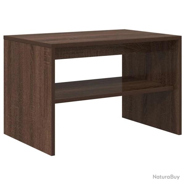 Meuble TV moderne double fonction table basse 60 x 40 x 40 cm en bois d'ing�nierie marron 02_0051225