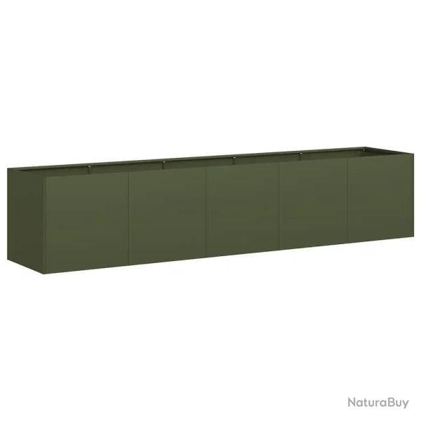 Jardini�re design moderne fond ouvert 200 x 40 x 40 cm stable et durable en acier lamin� � froid ve