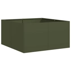 Jardini&egrave;re profonde en acier lamin&eacute; &agrave; froid 80 x 80 x 40 cm design moderne pour jardin et balcon en
