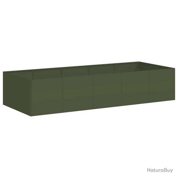 Jardini�re rectangulaire moderne pour jardin balcon 200 x 80 x 40 cm avec fond ouvert en acier vert