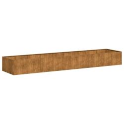 Jardini&egrave;re rouill&eacute; design moderne 360 x 80 x 40 cm grands espaces ext&eacute;rieur pratique en acier inoxy