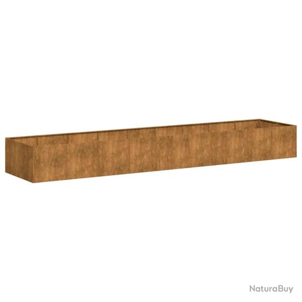 Jardini�re rouill� design moderne 360 x 80 x 40 cm grands espaces ext�rieur pratique en acier inoxy