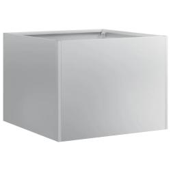 Jardini&egrave;re carr&eacute;e moderne pour jardin balcon terrasse 40 x 40 x 30 cm en acier galvanis&eacute; gris 02_00