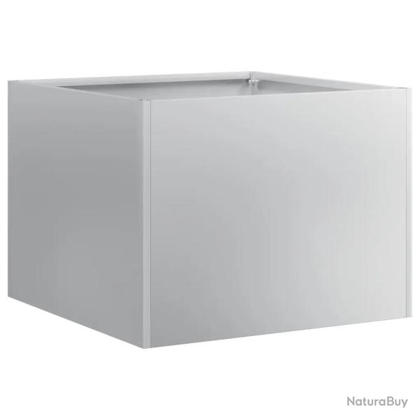 Jardini�re carr�e moderne pour jardin balcon terrasse 40 x 40 x 30 cm en acier galvanis� gris 02_00