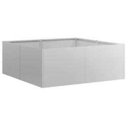 Jardini&egrave;re carr&eacute; 80 x 80 x 30 cm pour jardin ou balcon design moderne robuste en acier galvanis&eacute; 02
