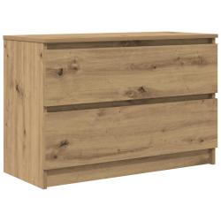 Meuble TV en bois d'ing&eacute;nierie 80 x 35 x 54 cm grand espace de rangement style moderne en bois ch&ecirc;n