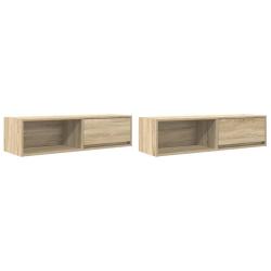 Lot de 2 meubles TV muraux design moderne 100 x 31 x 25,5 cm en bois d'ing&eacute;nierie ch&ecirc;ne sonoma 02_0