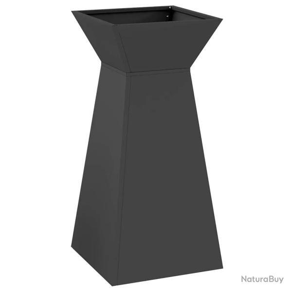 Jardini�re pilier ext�rieur durable design contemporain 35 x 35 x 73 cm en mat�riaux noir 02_0052396