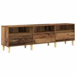 Meuble TV rectangulaire rustique &eacute;tag&egrave;res pratiques 150 x 30 x 45 cm en bois d'ing&eacute;nierie bois anci