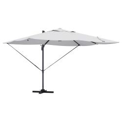 Parasol d&eacute;port&eacute; inclinable 351 x 250 x 253 cm usage ext&eacute;rieur ambiance cosy en polyester sable 02_0