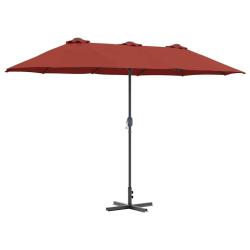 Parasol de jardin pliant moderne 370 x 197 x 239 cm pratique durable ambiance contemporaine en poly