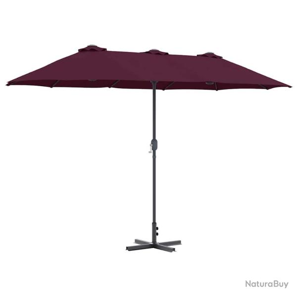 Parasol de jardin pliable moderne 370 x 197 x 239 cm protection UV ambiance cosy en polyester borde