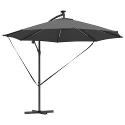 Parasol cantilever moderne inclinable 294 x 294 x 248 cm en polyester anthracite 02_0058757