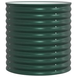 Jardini&egrave;re sur&eacute;lev&eacute;e moderne ext&eacute;rieure 80 x 80 x 81 cm design &eacute;pur&eacute; chic en acier vert 02_0058906