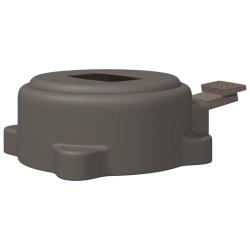 Socle de parasol moderne ext&eacute;rieur 23 x 14 x 6 cm design &eacute;pur&eacute; et chic en acier argent 02_0058928