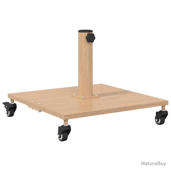 Base de parasol carr�e design moderne ext�rieur 45 x 45 x 31 cm en acier bois clair 02_0058943