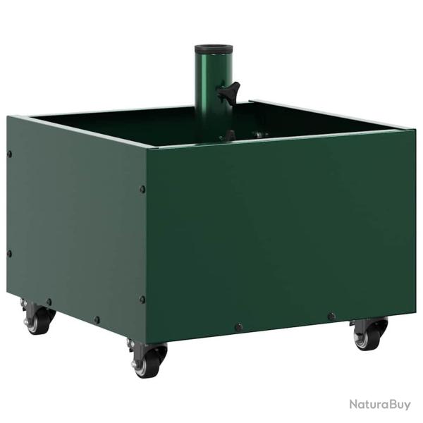 Pied de parasol moderne roulable ext�rieur 45 x 45 x 45 cm design minimaliste en acier vert 02_0058