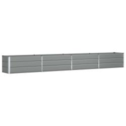 Jardini&egrave;re moderne robuste ext&eacute;rieure design industriel 480 x 50 x 45 cm en acier galvanis&eacute; gris cl