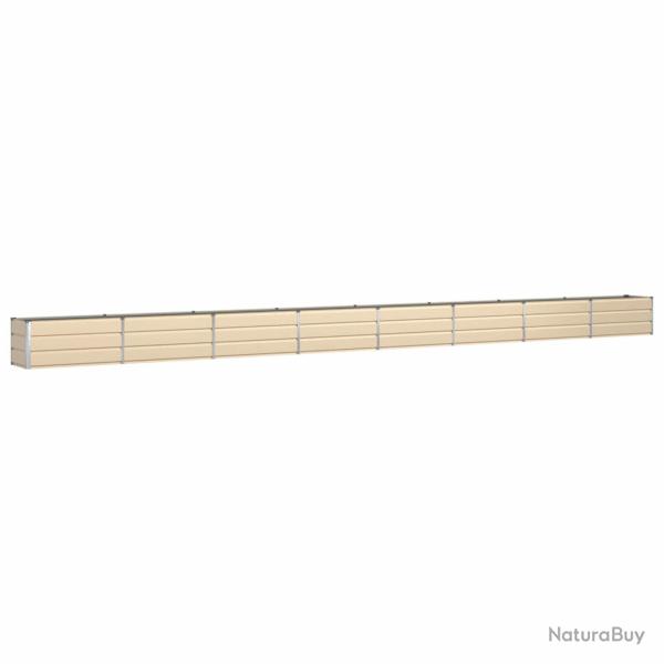 Jardini�re en acier galvanis� 770 x 50 x 45 cm design moderne ext�rieur polyvalent en acier ivoire