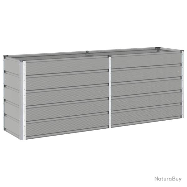 Jardini�re rectangulaire moderne polyvalente usage ext�rieur 195 x 50 x 77 cm en acier galvanis� gr