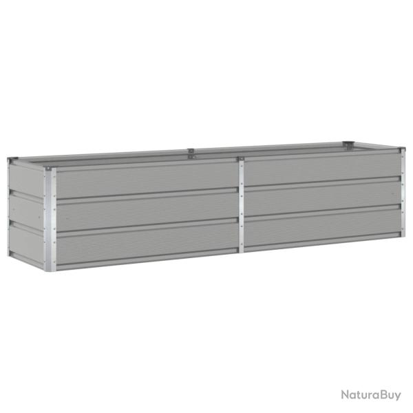 Jardini�re design moderne ext�rieure 195 x 50 x 45 cm usage polyvalent en acier galvanis� gris clai
