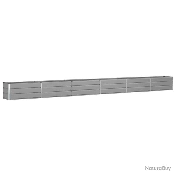 Jardini�re moderne polyvalente 480 x 50 x 45 cm en acier galvanis� gris clair 02_0059205