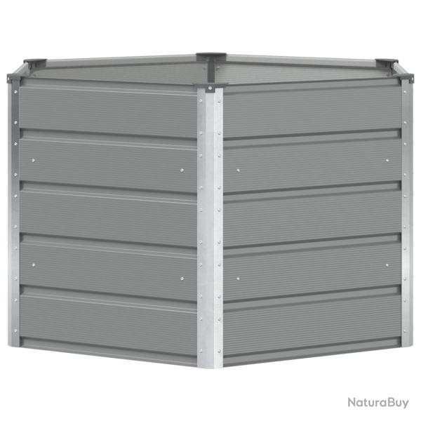 Jardini�re hexagonale ext�rieure 129 x 129 x 75 cm design moderne pour jardin terrasse en acier gri