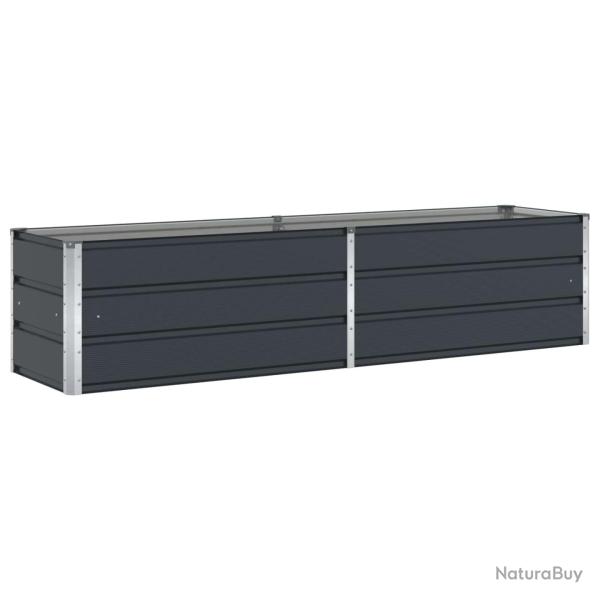 Jardini�re rectangulaire design moderne espace ext�rieur 195 x 50 x 45 cm en acier galvanis� anthra