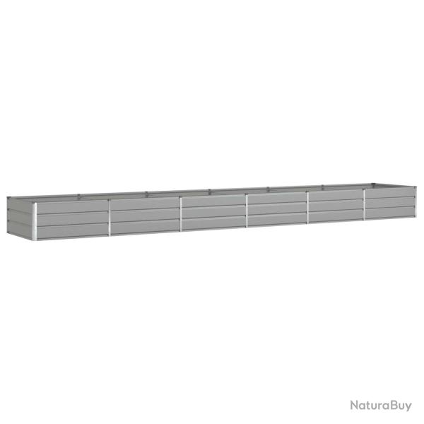Jardini�re rectangulaire moderne esth�tique 195 x 100 x 45 cm en acier galvanis� gris clair 02_0059