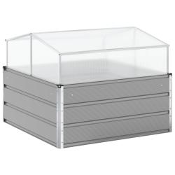 Jardini&egrave;re design industrielle pour jardin 100 x 100 x 77 cm ambiance moderne en acier galvanis&eacute; gr