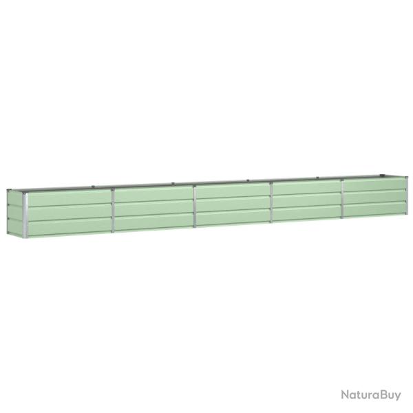 Jardini�re moderne ext�rieure 480 x 50 x 45 cm solide finition brute en acier galvanis� vert pastel