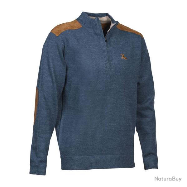Prix de d�part � 1� !! Pull Fox col zipp� Ligne Verney-Carron Hunt Bleu Marine Taille XL