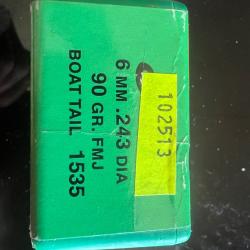 Ogives sierra 243w blind&eacute;es pour le tir 90 gr FMJ BOAT rail N* 1535