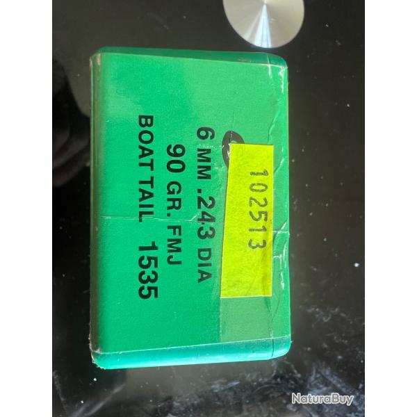 Ogives sierra 243w blind�es pour le tir 90 gr FMJ BOAT rail N* 1535