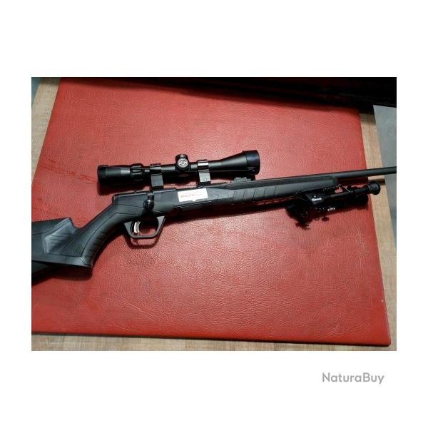 Pack Carabine Savage B22 F cal.22lr avec lunette 3-9x40, bipieds caldwell xla pivot 6 a9"(xop161)