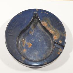 Cendrier publicitaire en Fonte &eacute;maille bleu Terres des Hommes 1960/1980 vintage (15)