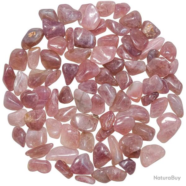 Pierres roul�es quartz rose lavande - 1.5 � 2 cm - 50 grammes