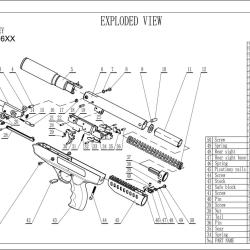 Pi&egrave;ces d&eacute;tach&eacute;es pour pistolet &agrave; air LANGLEY SILENCER