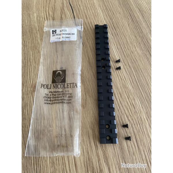 Embase longue type Weaver avec vis Browning BAR Aluminium 175mm