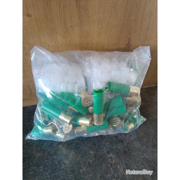 Douilles+bourres+obturateurs plastique calibre 12.