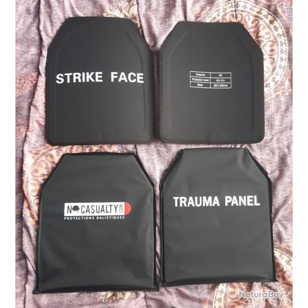 Lot Gilet pare balles, plaques balistiques NIJ 3A MILITECH, plaques anti trauma NO CASUALTY